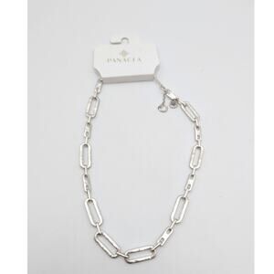 Panacea Women's Adjustable Large Paper Clip Chain Necklace Silver